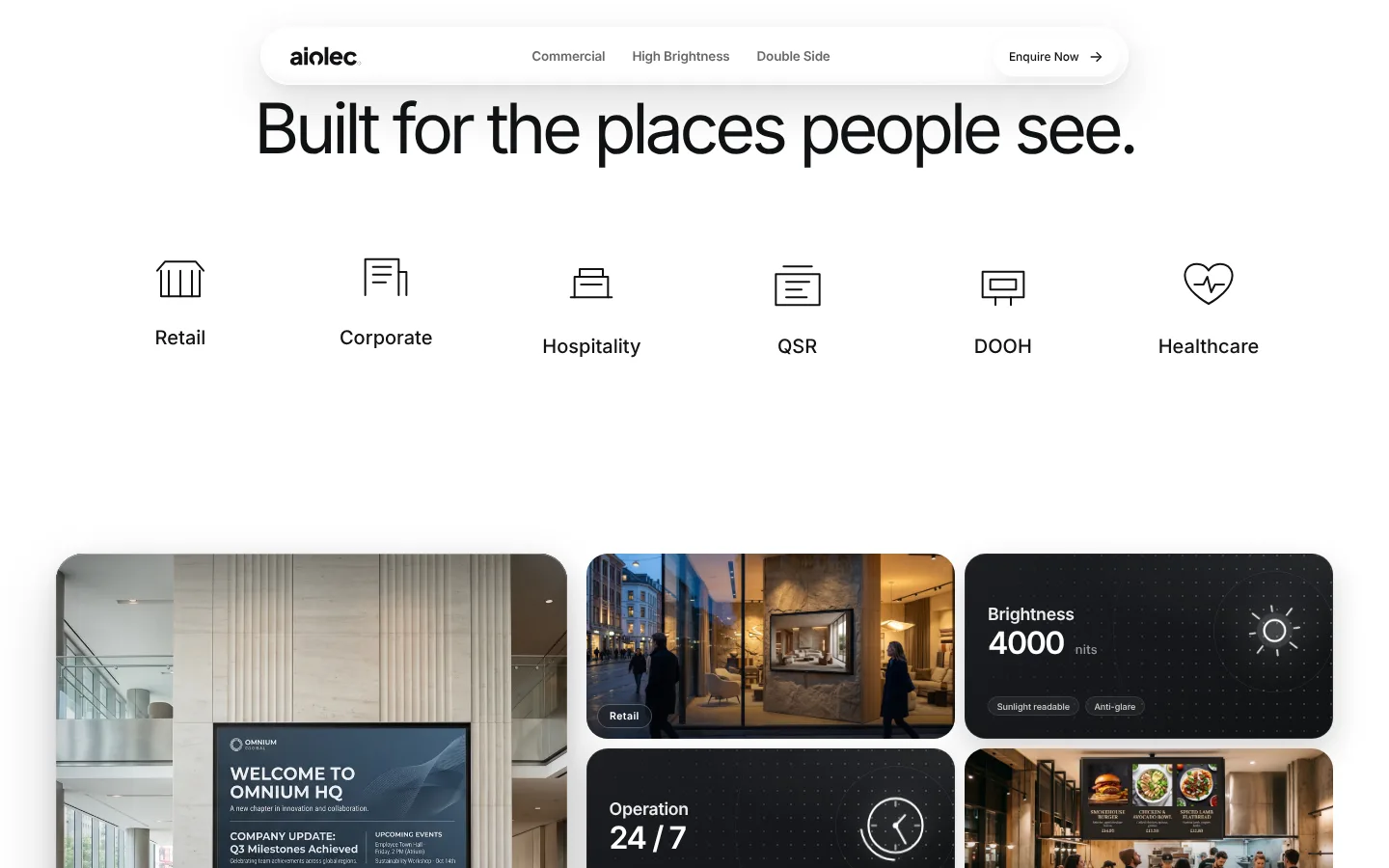 Aiolec website: Built for the places people see