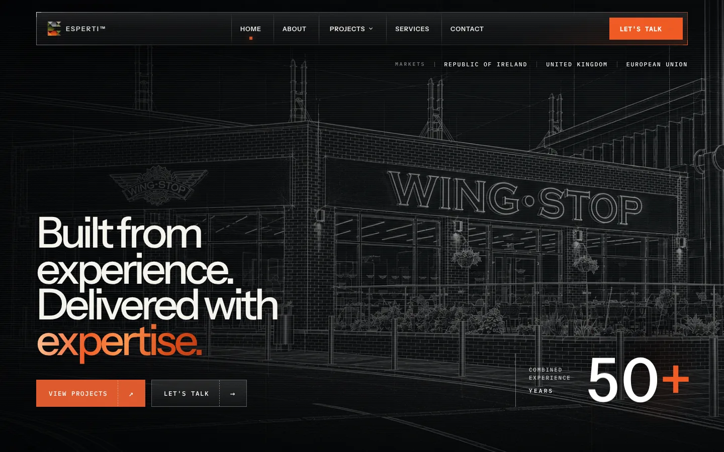 ESPERTI website screen 1