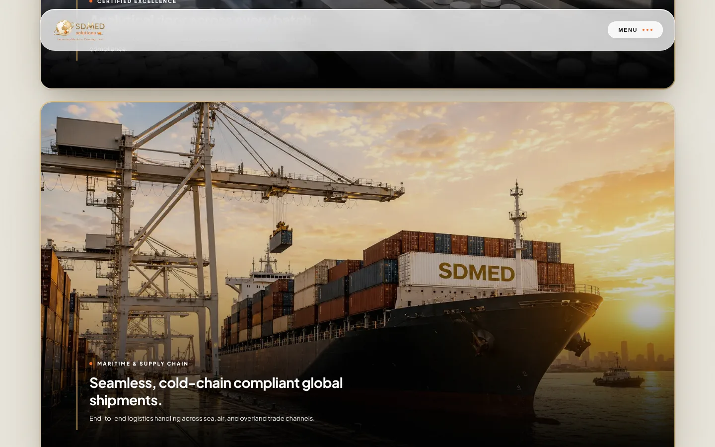 SD Med Solutions website: Cold-chain, compliant shipping