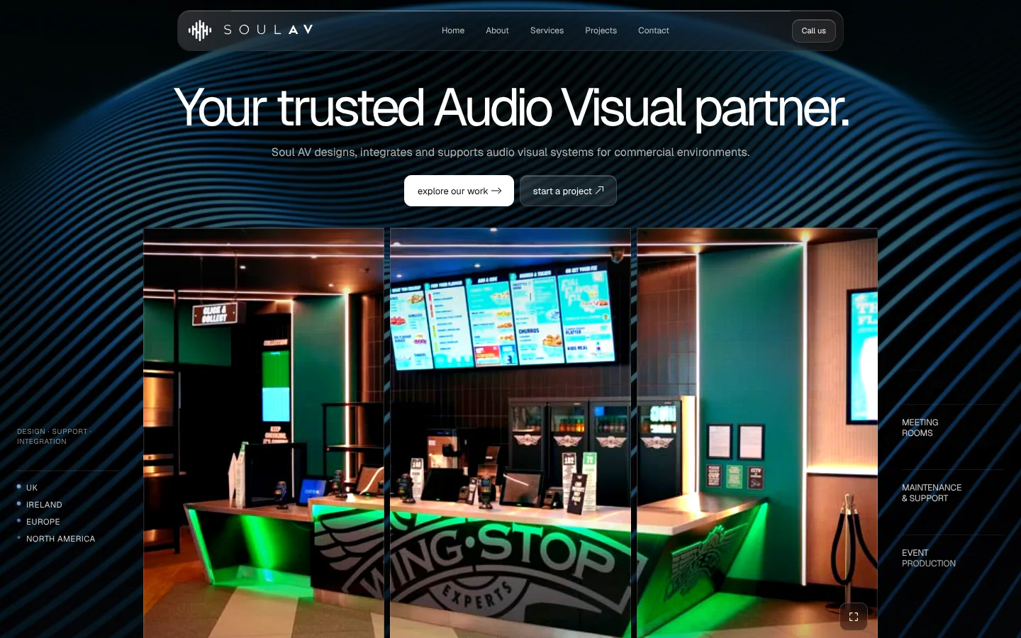 Soul AV website screen 1