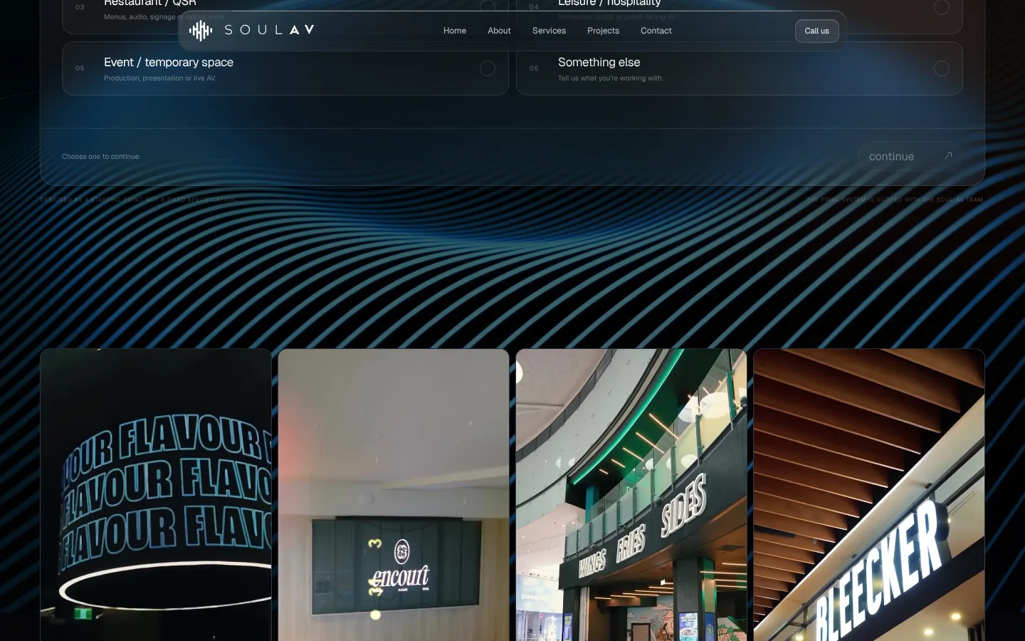 Soul AV website: Installs, not catalogues