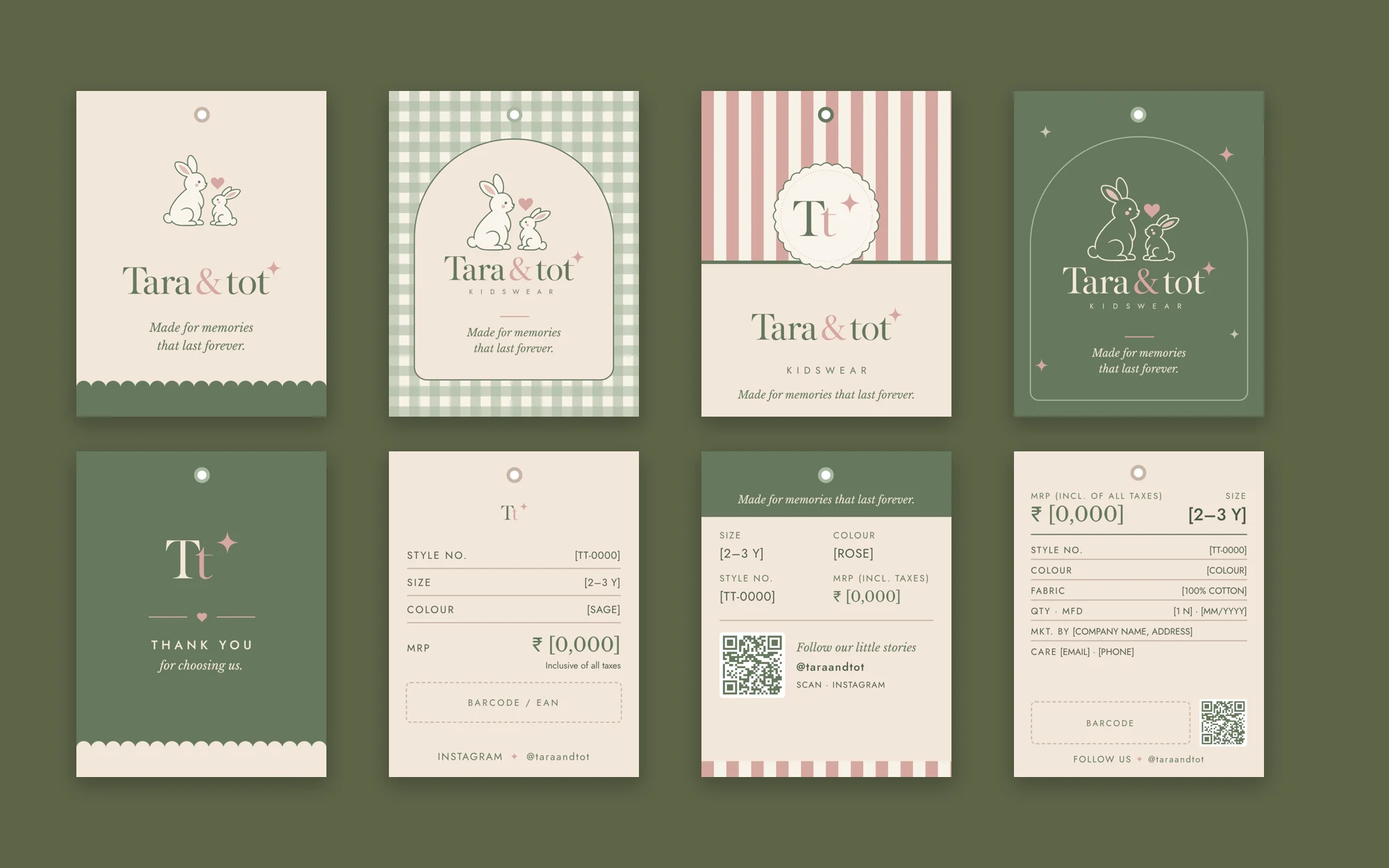 Tara & tot brand guidelines: logo suite, palette and typography